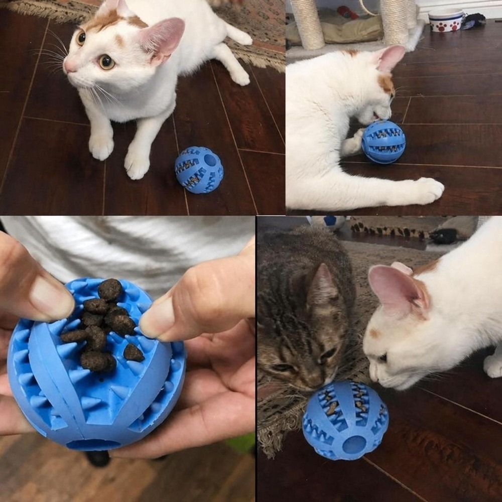 Rubber Treat Dispensing Dog Toy - كرة مطاطية للكلاب للمضغ بألوان متعددة