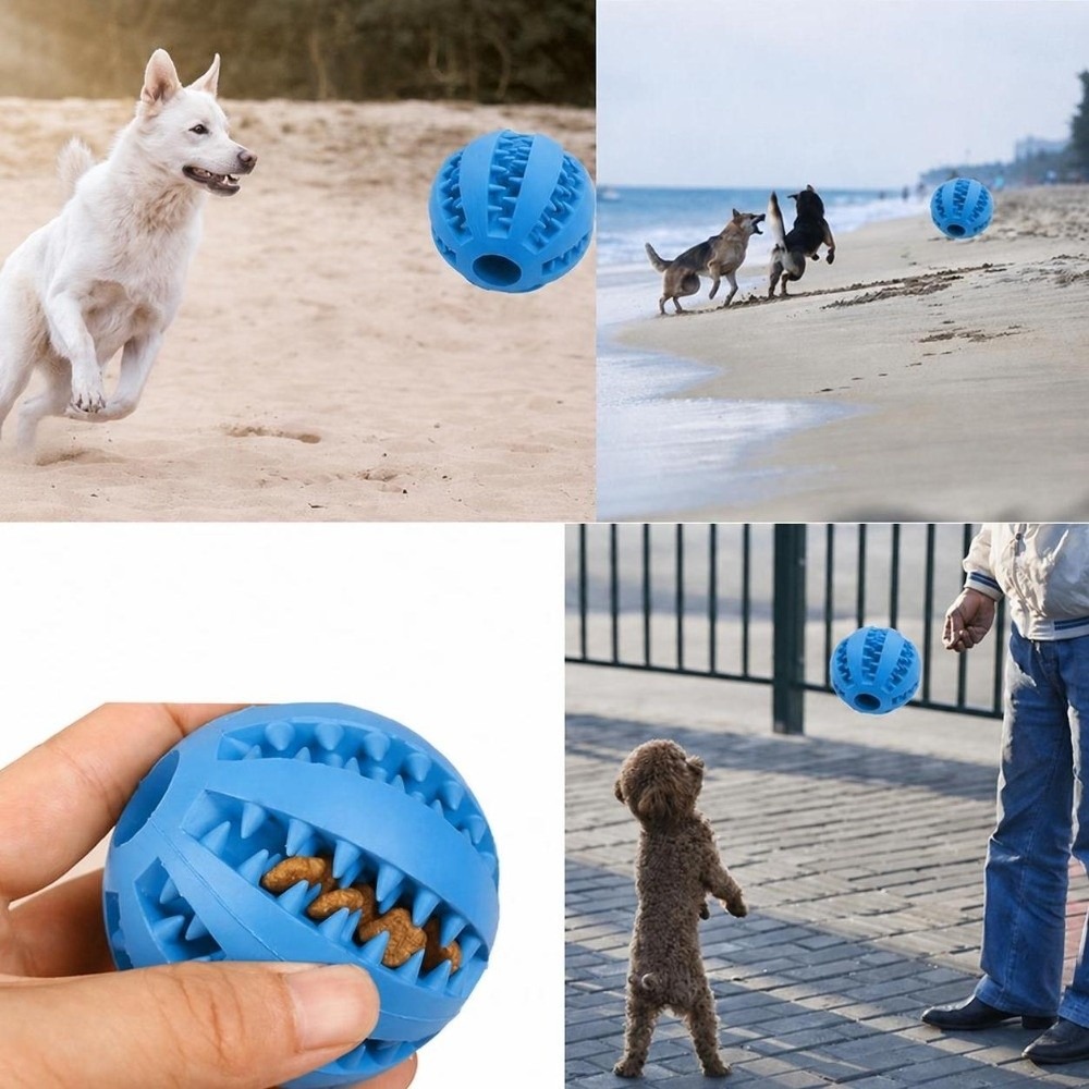 كرة مطاطية للكلاب للمضغ بألوان - مراجعة Rubber Treat Dispensing Dog Toy وسعره